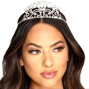 New! Silver metal rhinestone encrusted “ Bride to be” tiara